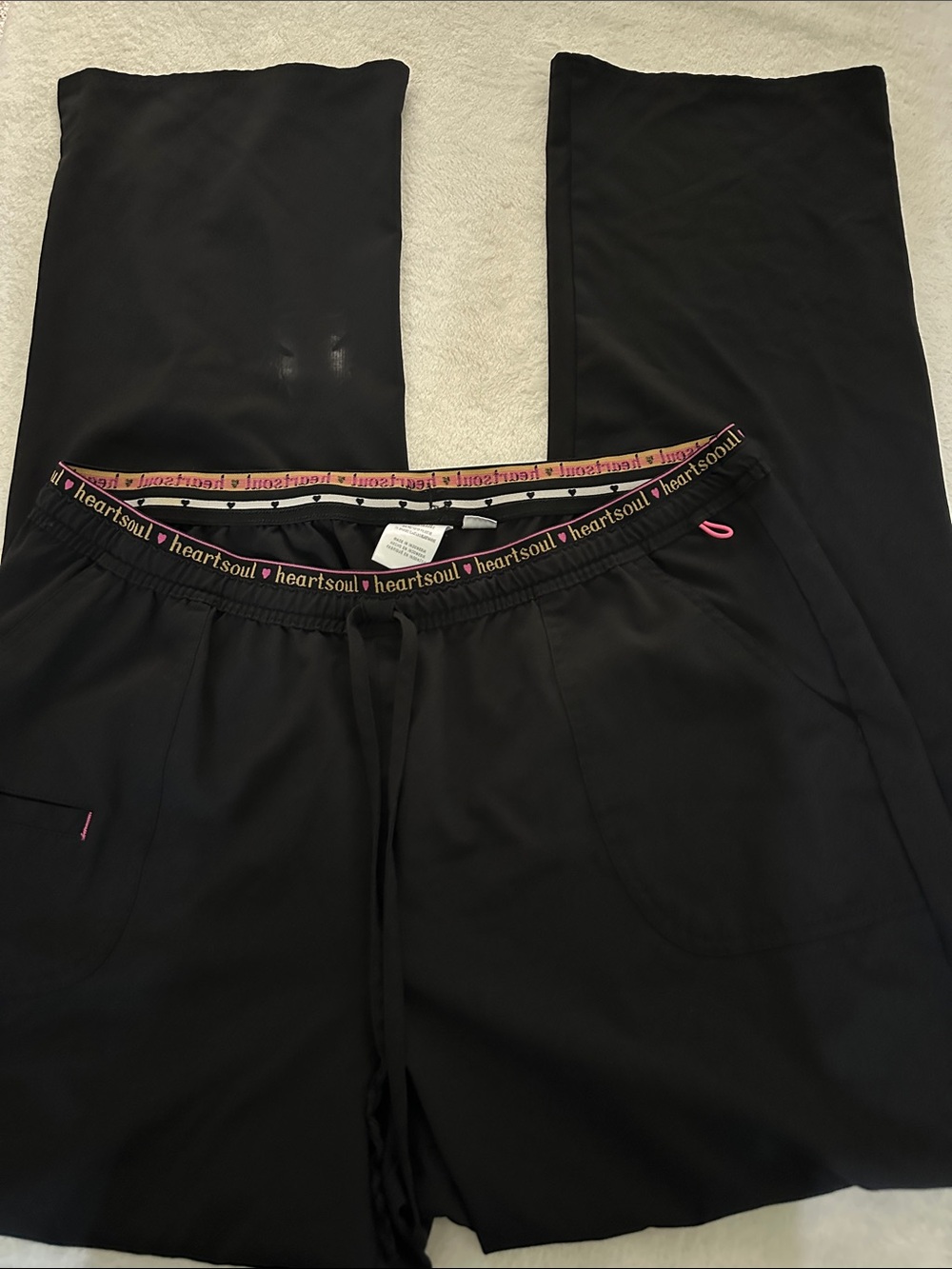 HeartSoul Black Jogger Scrub Pants